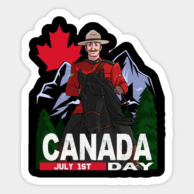 Canada Day Mountie Sticker by Noseking